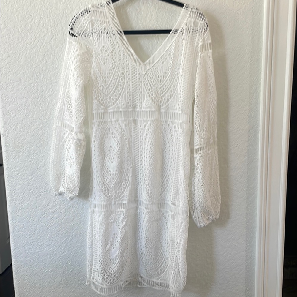 Boho White Lace Dress